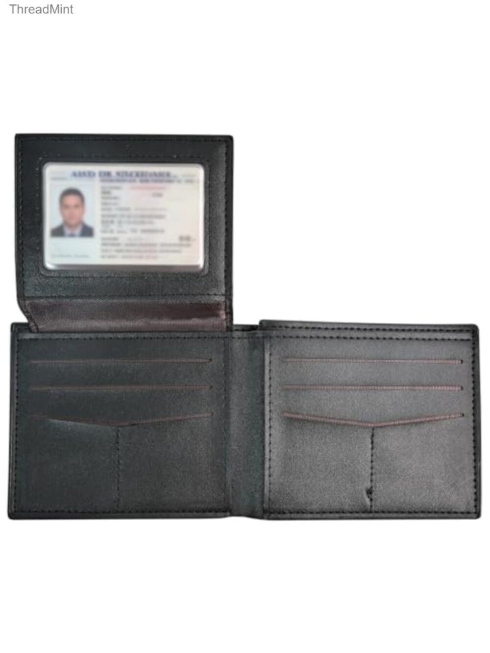 Leather Bifold Wallet for Men RFID Blocking Slim ID Window 8 Card Slots